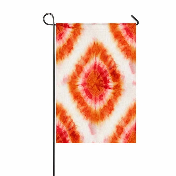 PKQWTM Tie-Dye Pattern Of Red And Orange Color On White Silk Yard Decor Home Garden Flag Size 28x40 Inches