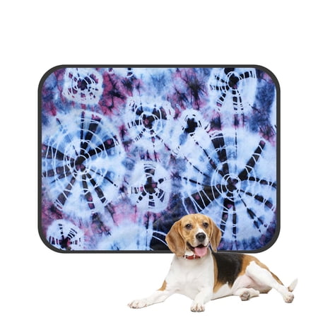 PKQWTM Tie Dye Pattern Pet Dog Cat Bed Pee Pads Mat Cushion Potty Dogsblankets Crate Bed Kennel 36x48 inch