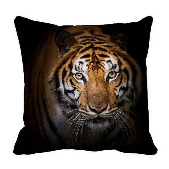 PKQWTM Tiger Looking At Me And Get Angry Bed Decor Pillow Cases Zippered Cushion Cover Size 18x18 Inches