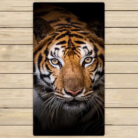 PKQWTM Tiger Looking At Me And Get Angry Microfiber Bath Towels Bathroom Body Shower Towel Size 30x56 Inches