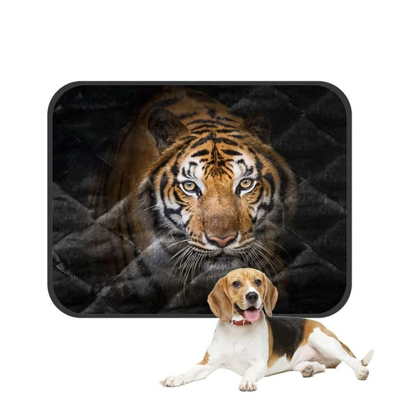 PKQWTM Tiger Looking At Me And Get Angry Pet Dog Cat Bed Pee Pads Mat Cushion Potty Dogs Blankets Crate Bed Kennel 36x48 inch