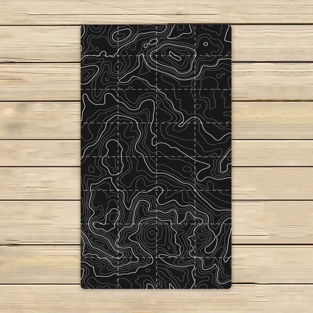 PKQWTM Topographic Map Topo Contour Map Microfiber Bath Towels Bathroom Body Shower Towel Size 16x28 Inches