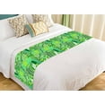 thumbnail image 1 of PKQWTM Tracery Mehendi Green Doodle Texture Algae Sea Motif Bed Runner Bedroom Bedding Decor Bedding Scarf Size 20x95 inches, 1 of 1