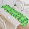 thumbnail image 1 of PKQWTM Tracery Mehendi Green Doodle Texture Algae Sea Motif Cotton and Linen Table Runner Kitchen Dining Room Supplies Size 14x72 Inch, 1 of 1