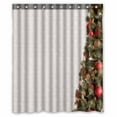 thumbnail image 1 of PKQWTM Traditional Christmas Tree White Brick Wall WaterProof Polyester Fabric Shower Curtain Size 60x72 Inches, 1 of 1