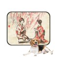 thumbnail image 1 of PKQWTM Traditional Japan Girls Having Tea Spring Oriental Cherry Blossom Branches Pet Dog Cat Bed Pee Pads Mat Cushion Potty Dogsblankets Crate Bed Kennel 28x36 inch, 1 of 3