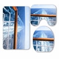thumbnail image 1 of PKQWTM Trail Water Surface Behind Cruise Ship 3 Piece Bathroom Rugs Set Bath Rug Contour Mat and Toilet Lid Cover, 1 of 2