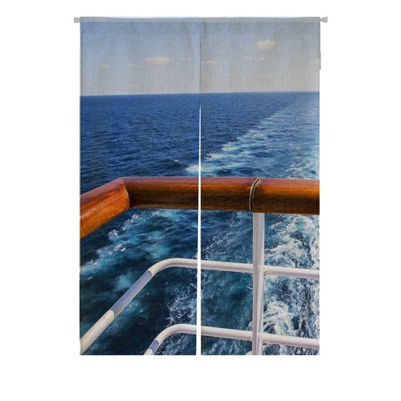PKQWTM Trail Water Surface Behind Cruise Ship Door Curtain Window Cover Home Decor Hanging Curtain Size 85x120 CM