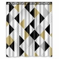 thumbnail image 1 of PKQWTM Triangles Gold Black White Triangle WaterProof Polyester Fabric Shower Curtain Size 60x72 Inches, 1 of 1