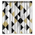 thumbnail image 1 of PKQWTM Triangles Gold Black White Triangle WaterProof Polyester Fabric Shower Curtain Size 66x72 Inches, 1 of 1