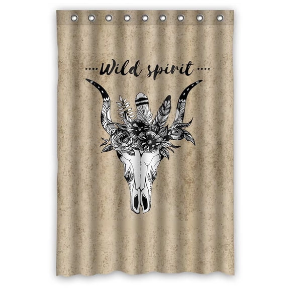 PKQWTM Tribal Design Tattoo Ornament WaterProof Polyester Fabric Shower Curtain Size 48x72 Inches