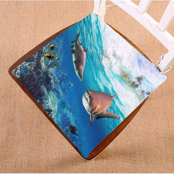 PKQWTM Tropical Water Dangerous Bull Sharks Chair Pads Chair Mat Seat Cushion Chair Cushion Floor Cushion Size 16x16 inches