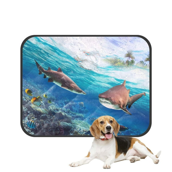PKQWTM Tropical Water Dangerous Bull Sharks Pet Dog Cat Bed Pee Pads Mat Cushion Potty Dogsblankets Crate Bed Kennel 25x30 inch