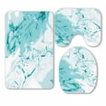 thumbnail image 1 of PKQWTM Turquoise Liquid Acrylic Painting On Canvas 3 Piece Bathroom Rugs Set Bath Rug Contour Mat and Toilet Lid Cover, 1 of 2