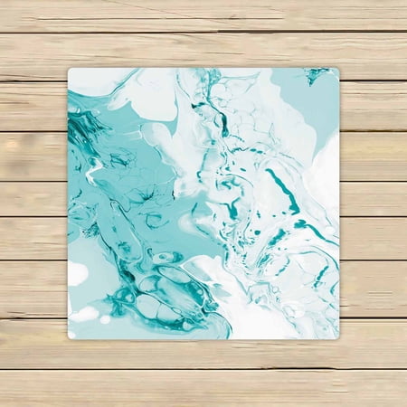 PKQWTM Turquoise Liquid Acrylic Painting On Canvas Microfiber Bath Towels Bathroom Body Shower Towel Size 13x13 Inches