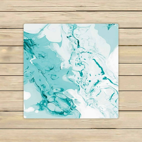 PKQWTM Turquoise Liquid Acrylic Painting On Canvas Microfiber Bath Towels Bathroom Body Shower Towel Size 13x13 Inches