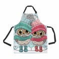 thumbnail image 1 of PKQWTM Two Owls Boy And Girl In Hats And Scarves Unisex Adjustable Bib Apron with Pockets for Commercial Restaurant and Home Kitchen Use, 1 of 2