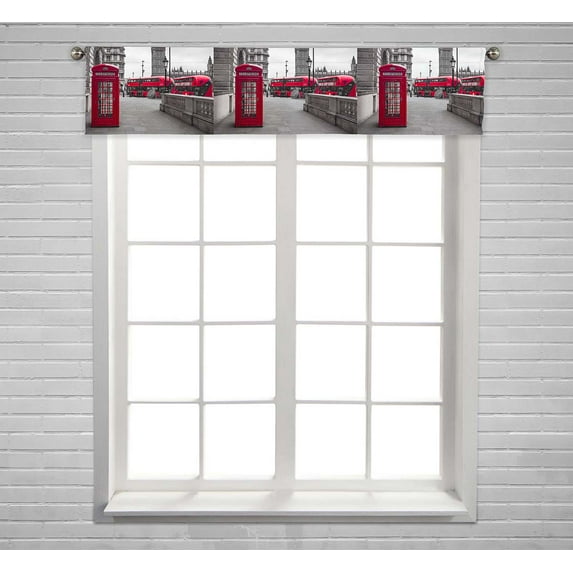 PKQWTM Two Snow Leopards Window Curtain Valance Rod Pocket 54x12 inch