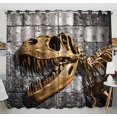 thumbnail image 1 of PKQWTM Tyrannosaurus Rex skeleton in stone wall Practical heat insulation Shading Window Curtain Size 52(W) x 84(H) inches(Two Piece), 1 of 1