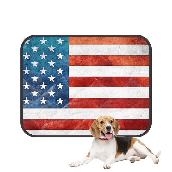 PKQWTM USA Flag Pet Dog Cat Bed Pee Pads Mat Cushion Potty Dogsblankets Crate Bed Kennel 36x48 inch