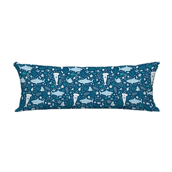 PKQWTM Underwater Cute Sharks Long Body Pillow Case Cover Pillow Cushion Size 20x60 Inches