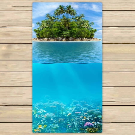PKQWTM Underwater coral reef seabed tropical island Microfiber Bath Towels Bathroom Body Shower Towel Size 30x56 Inches