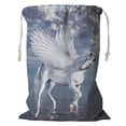 thumbnail image 1 of PKQWTM Unicorn And Pegasus Storage Basket Laundry Bag with Drawstring Size 24x32 Inch, 1 of 3