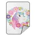 thumbnail image 1 of PKQWTM Unicorn Flowers Blanket Crystal Velvet Throw Bed Blanket 58x80 inches, 1 of 1