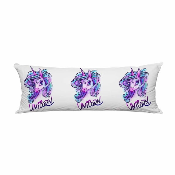 PKQWTM Unicorn Head Portrait Long Body Pillow Case Cover Pillow Cushion Size 20x60 Inches