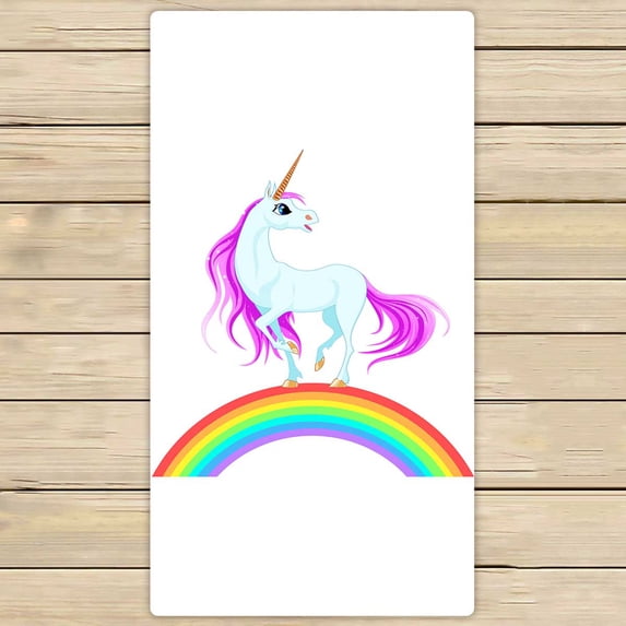 PKQWTM Unicorn Little Fantasy Blue Pony Microfiber Bath Towels Bathroom Body Shower Towel Size 30x56 Inches