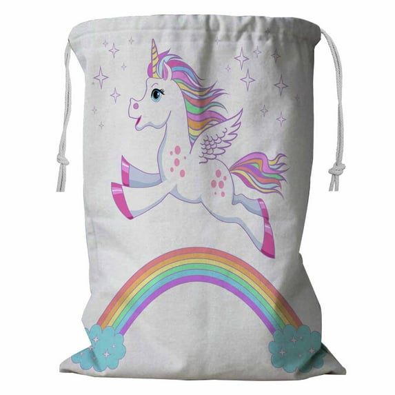 PKQWTM Unicorn Magic Fantasy Horse Storage Basket Laundry Bag with Drawstring Size 24x32 Inch
