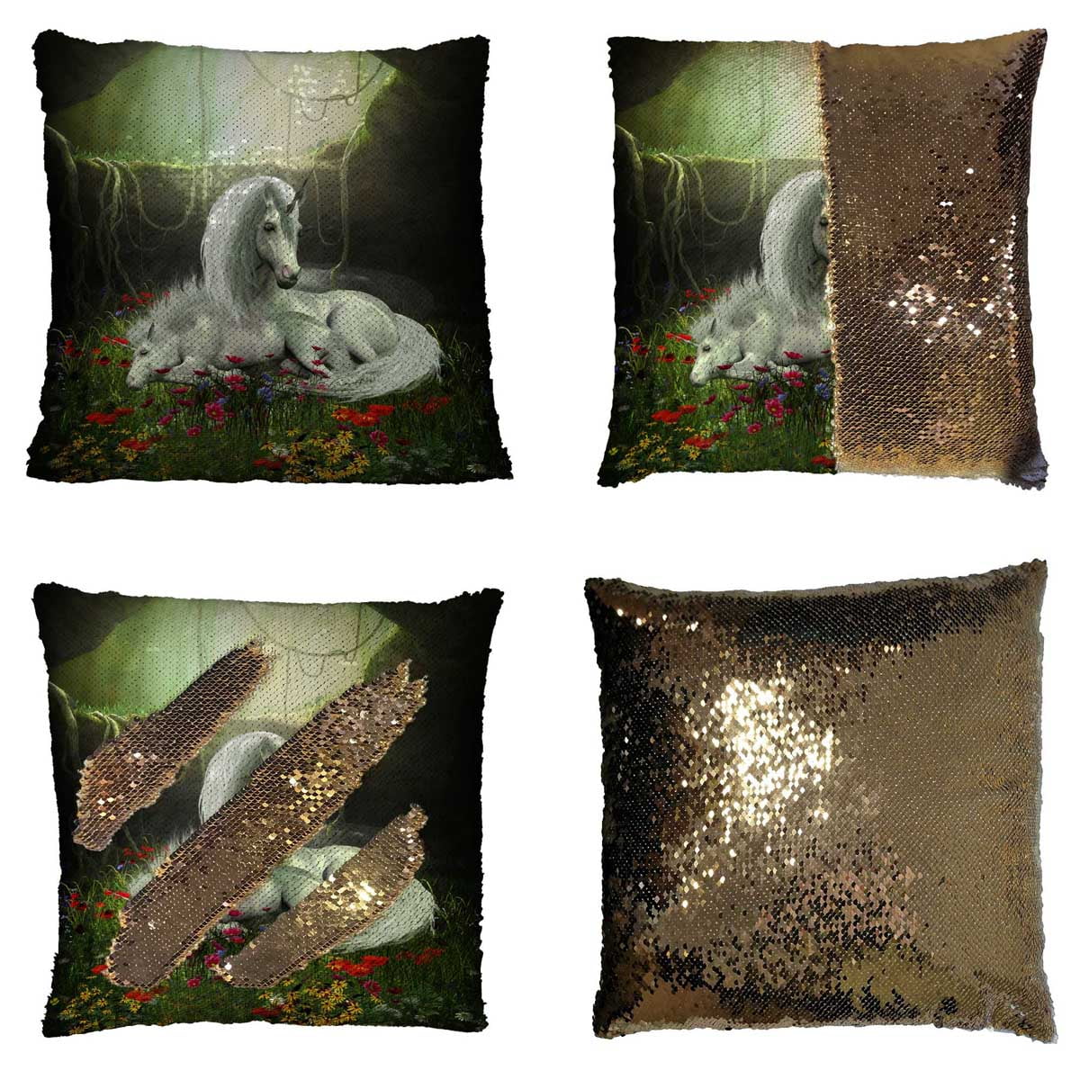 PKQWTM Lavender Flowers Texture Romantic Reversible Mermaid Cushion Cover Home Decor Sequin Pillow Case Size 20x20 inches Walmart