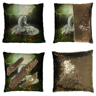 Case floral unicorn sequin pillow cheap