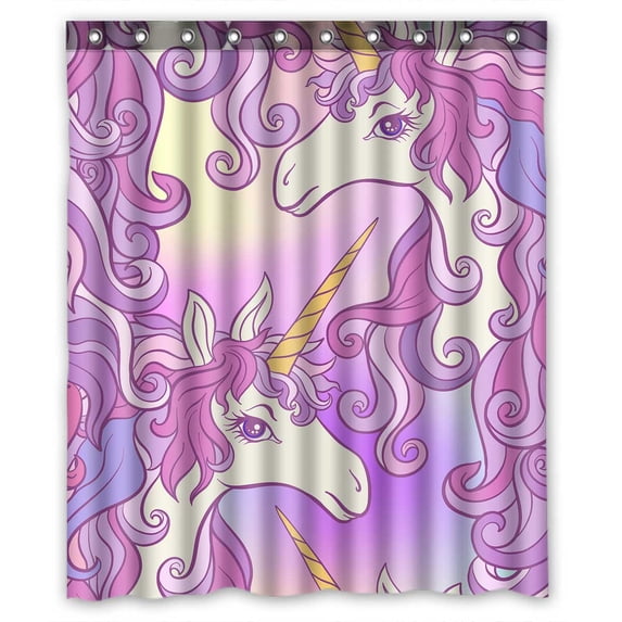 PKQWTM Unicorn WaterProof Polyester Fabric Shower Curtain Size 60x72 Inches