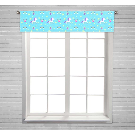 PKQWTM Unicorn Window Curtain Valance Rod Pocket 54x12 inch