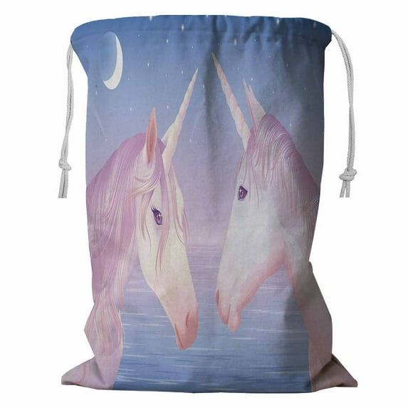 PKQWTM Unicors Beautiful Sunset Storage Basket Laundry Bag with Drawstring Size 24x32 Inch