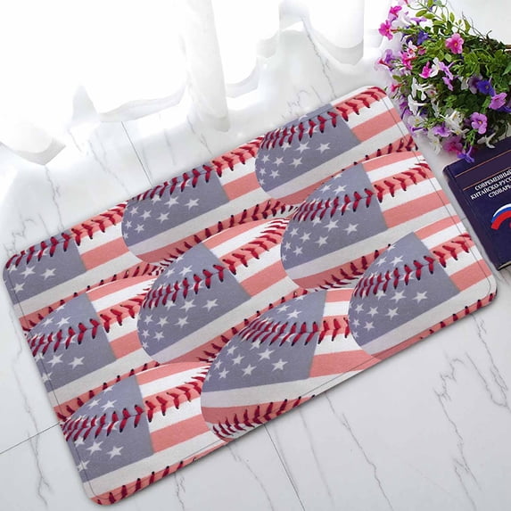 PKQWTM Usa Baseball Home Decor Floor Mat Area Rug Doormat Size 18x30 Inches