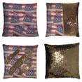 thumbnail image 1 of PKQWTM Usa Baseball Reversible Mermaid Cushion Cover Home Decor Sequin Pillow Case Size 18x18 inches, 1 of 2