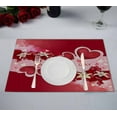 thumbnail image 1 of PKQWTM Valentine'S Day Card With Beautiful Flowers Kitchen Dining Table Mats Placemats Size 12x18 Inches, Set of 2 Pieces, 1 of 2