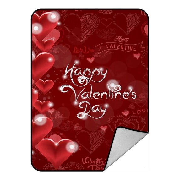 PKQWTM Valentine'S Day Wedding Hearts Blanket Crystal Velvet Throw Bed Blanket 58x80 inches
