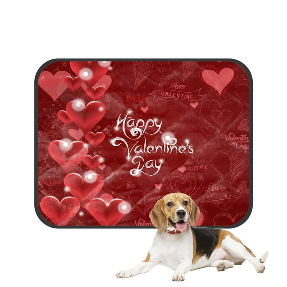 PKQWTM Valentine'S Day Wedding Hearts Pet Dog Cat Bed Pee Pads Mat Cushion Potty Dogs Blankets Crate Bed Kennel 25x30 inch