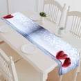 thumbnail image 1 of PKQWTM Valentines Shiny Two Hearts On Silver Cotton and Linen Table Runner Kitchen Dining Room Supplies Size 14x72 Inch, 1 of 1