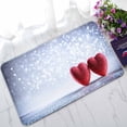 thumbnail image 1 of PKQWTM Valentines Shiny Two Hearts On Silver Home Decor Floor Mat Area Rug Doormat Size 18x30 Inches, 1 of 1