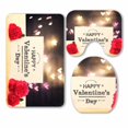 thumbnail image 1 of PKQWTM Valentines message carnation flowers heart shaped lights 3 Piece Bathroom Rugs Set Bath Rug Contour Mat and Toilet Lid Cover, 1 of 2