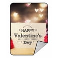 thumbnail image 1 of PKQWTM Valentines message carnation flowers heart shaped lights Blanket Crystal Velvet Throw Bed Blanket 58x80 inches, 1 of 1