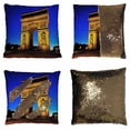 thumbnail image 1 of PKQWTM View Arc De Triomphe At Sunset Paris Reversible Mermaid Cushion Cover Home Decor Sequin Pillow Case Size 16x16 inches, 1 of 2