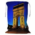 thumbnail image 1 of PKQWTM View Arc De Triomphe At Sunset Paris Storage Basket Laundry Bag with Drawstring Size 18x24 Inch, 1 of 3