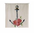 thumbnail image 1 of PKQWTM Vintage Anchor With Rope And Peony Flower Door Curtain Window Cover Home Decor Hanging Curtain Size 85x90 CM, 1 of 1