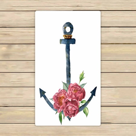 PKQWTM Vintage Anchor With Rope And Peony Flower Microfiber Bath Towels Bathroom Body Shower Towel Size 16x28 Inches