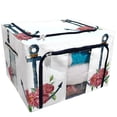 thumbnail image 1 of PKQWTM Vintage Anchor With Rope And Peony Flower Storage Bag Clear Window Storage Bins Boxes Large Capacity Foldable Stackable Organizer With Steel Metal Frame For Bedding,Clothes,Closets, Bedrooms, 1 of 3